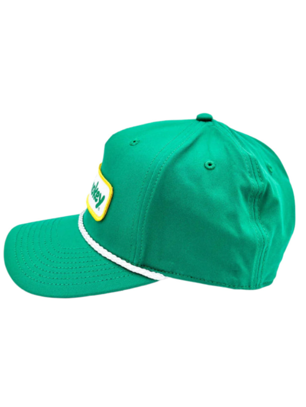 Old Smokey green cap with a white brim and yellow patch on a white background