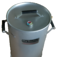 The top of an Old Smokey Electric Smoker with the temperature gauge installed