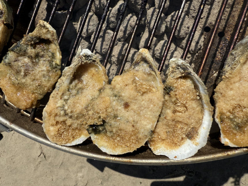 Tailgate Grilled Oysters with Old Bay Butter