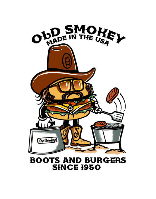 Old Smokey Sticker with the Burger Flipper